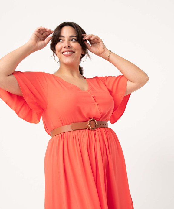 Robe femme grande taille ample et fluide à col V vue2 - GEMO 4G GT - GEMO