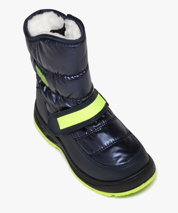 Après-ski garçon unis à zip et à scratch avec détails fluos vue5 - SANS MARQUE - GEMO