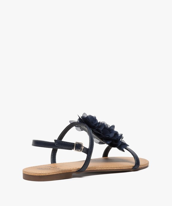 Sandales femme à talon plat ornées de fleurs en tissu vue4 - GEMO (CASUAL) - GEMO