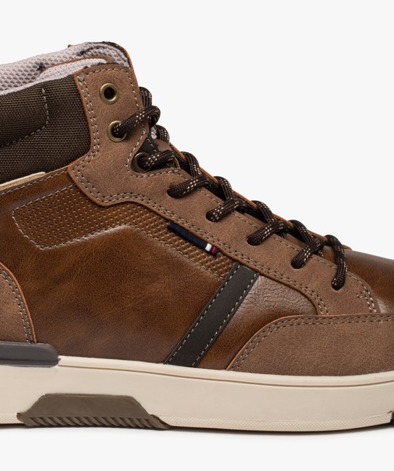 Baskets homme semi-montantes unies à lacets vue6 - GEMO (CASUAL) - GEMO