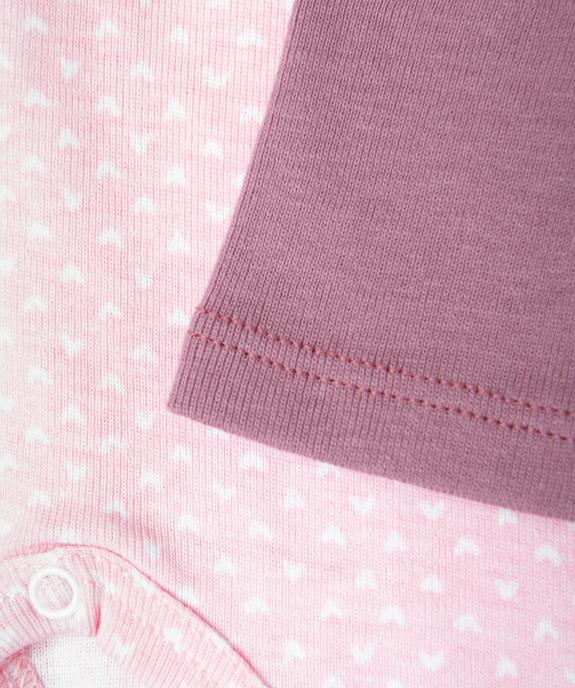 Bodies bébé fille à manches longues fermeture croisée (lot de 5) - No gaspi vue3 - NOGASPI - GEMO
