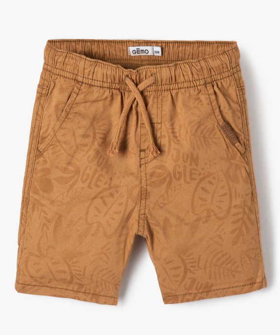 Bermuda en toile à taille élastiquée bébé garçon vue1 - GEMO 4G BEBE - GEMO