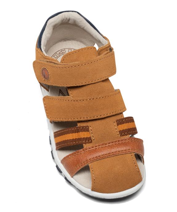 Sandales garçon en cuir avec brides à scratch et bout fermé - Alma Planète vue5 - ALMA - GEMO