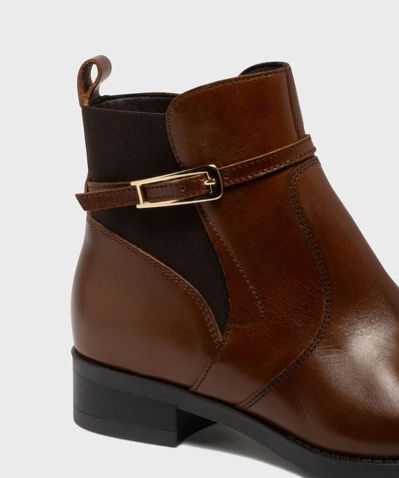 Bottines dessus cuir avec élastique latéral femme - Tanéo vue6 - TANEO - GEMO