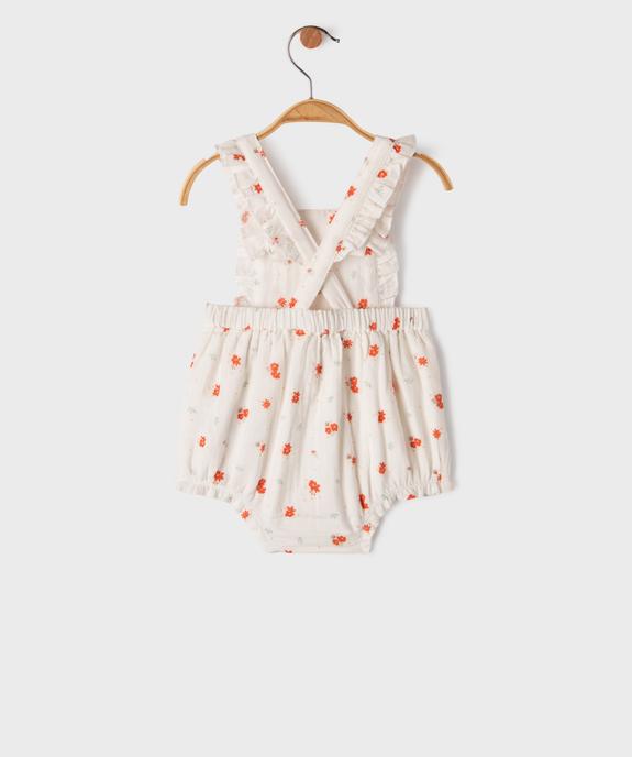 Combinaison courte à motifs fleuris et volants bébé fille vue4 - GEMO(BB COUCHE) - GEMO