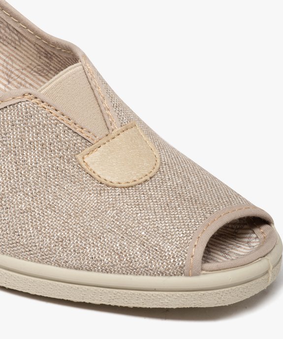 Sandales confort femme dessus en toile brillante vue6 - GEMO (CONFORT) - GEMO