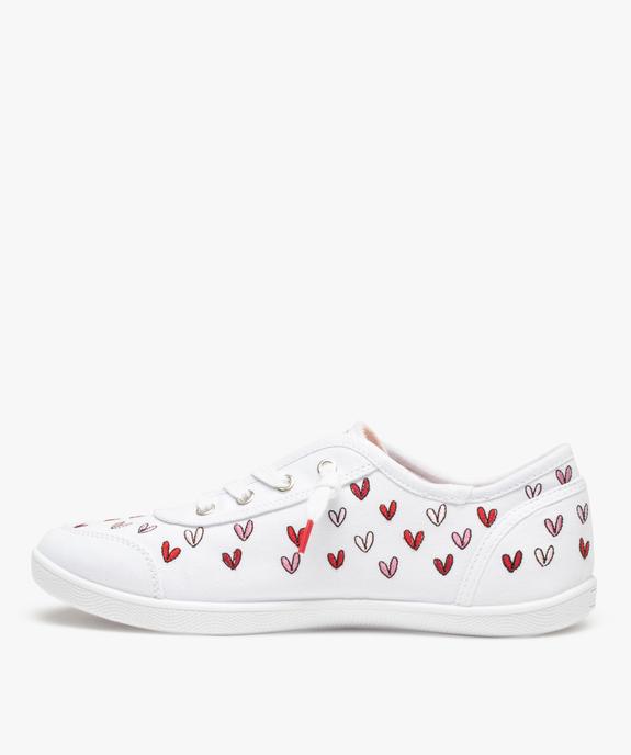 Baskets femme en toile cœurs brodés multicolores  – Skechers x James Goldcrown  vue3 - SKECHERS - GEMO
