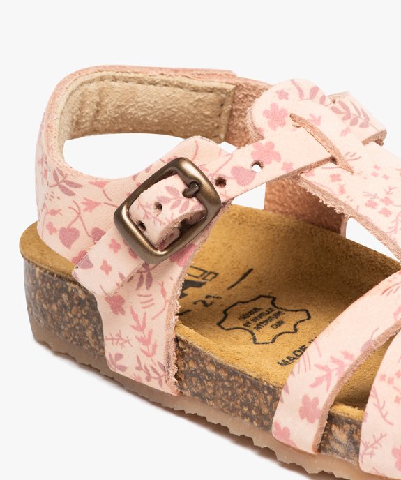 Sandales bébé fille dessus cuir à motif fleuri - NA! vue6 - NA! - GEMO