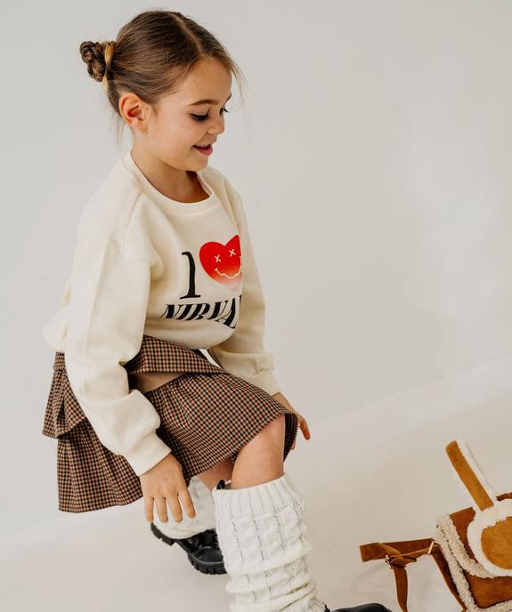 Sweat en molleton doux imprimé fille - Nirvana vue5 - NIRVANA - GEMO