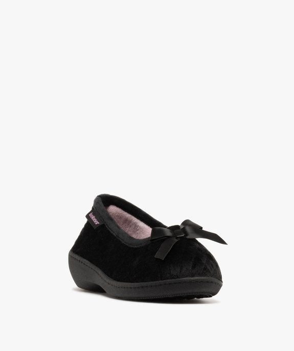 Chaussons ballerines en velours femme - Isotoner vue2 - ISOTONER - GEMO