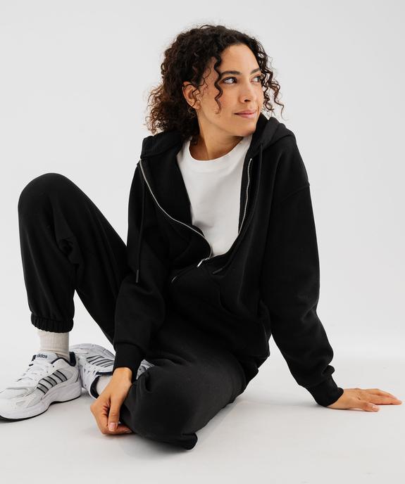 Sweat zippée à capuche en molleton femme vue1 - GEMO 4G FEMME - GEMO