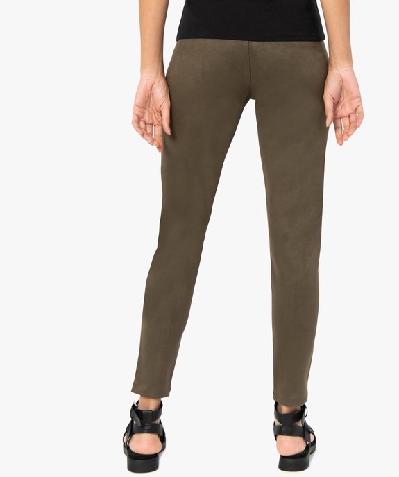 Pantalon femme en suédine coupe slim vue3 - GEMO(FEMME PAP) - GEMO