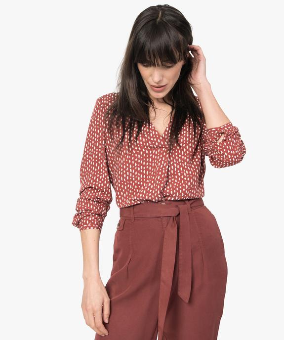 Blouse femme à manches longues à petits motifs vue1 - GEMO(FEMME PAP) - GEMO