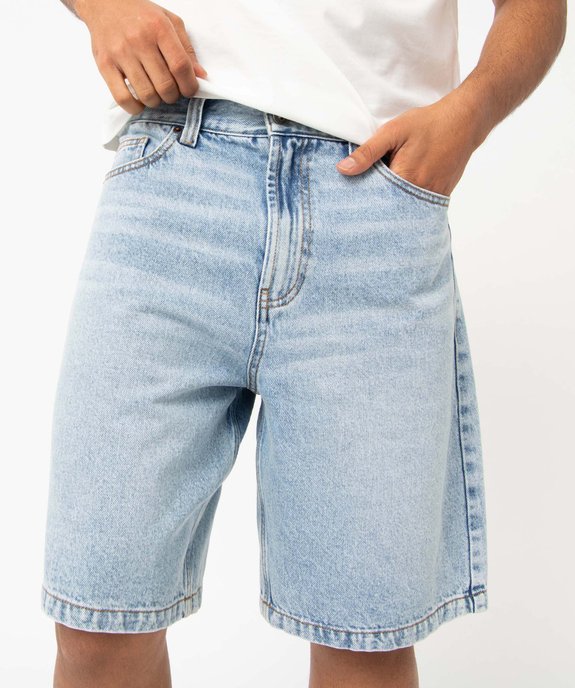 Bermuda en jean homme en denim délavé vue2 - GEMO 4G HOMME - GEMO