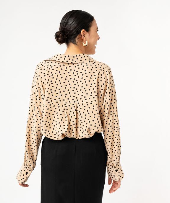 Chemise manches longues fluide à pois femme vue3 - GEMO(FEMME PAP) - GEMO