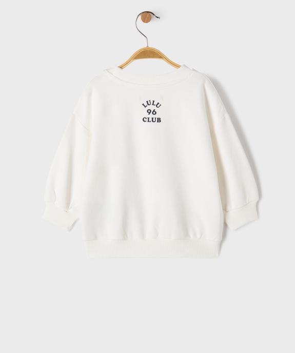 Sweat large en molleton gratté  bébé garçon - LuluCastagnette vue3 - LULU CASTAGNETTE G4G D - GEMO