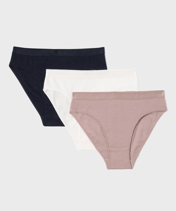 Culottes en coton biologique avec ceinture satinée fille (lot de 3) vue1 - GEMO 4G FILLE - GEMO