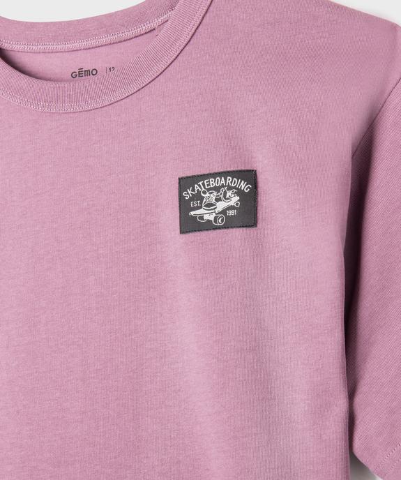 Tee-shirt manches courtes avec logo skateboard garçon vue2 - GEMO (JUNIOR) - GEMO