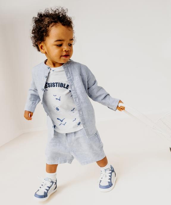 Tee-shirt manches courtes avec motifs et inscription bébé garçon vue4 - GEMO 4G BEBE - GEMO