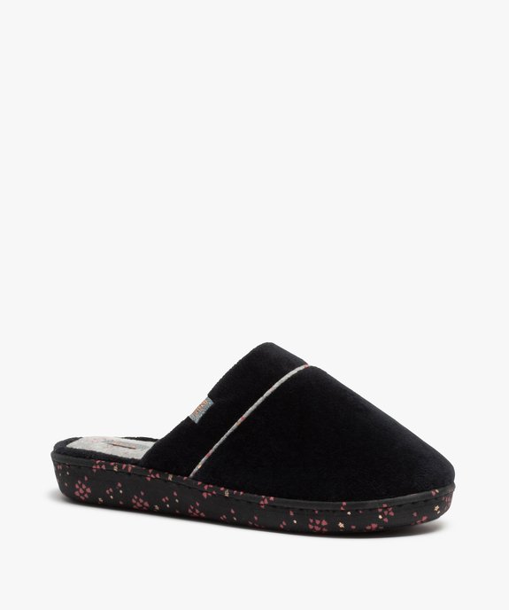 Chaussons femme mules plates en velours ras - Dim vue2 - DIM - GEMO