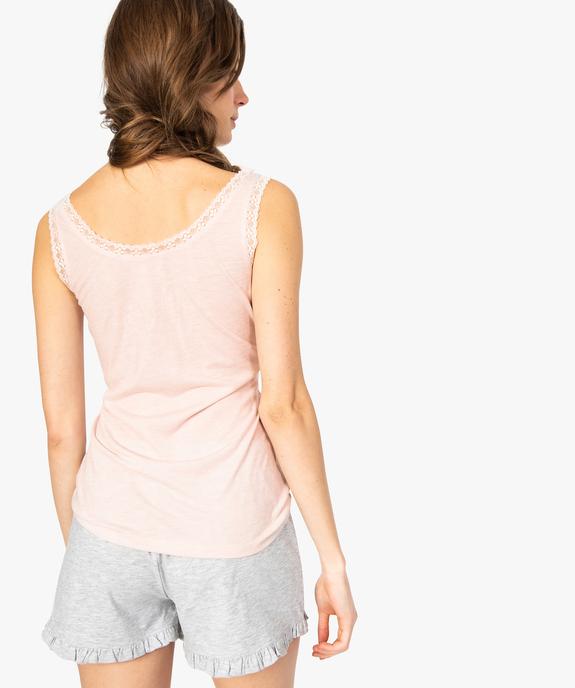 Débardeur femme avec finitions dentelle vue3 - GEMO(HOMWR FEM) - GEMO