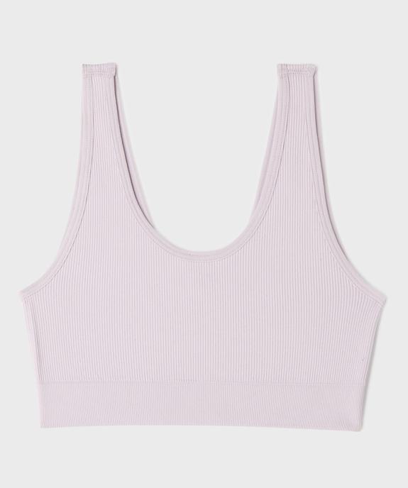 Brassière réversible en maille côtelée fille vue3 - GEMO 4G FILLE - GEMO