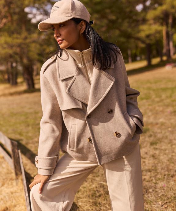 Manteau court croisé femme - LuluCastagnette vue6 - LULUCASTAGNETTE - GEMO