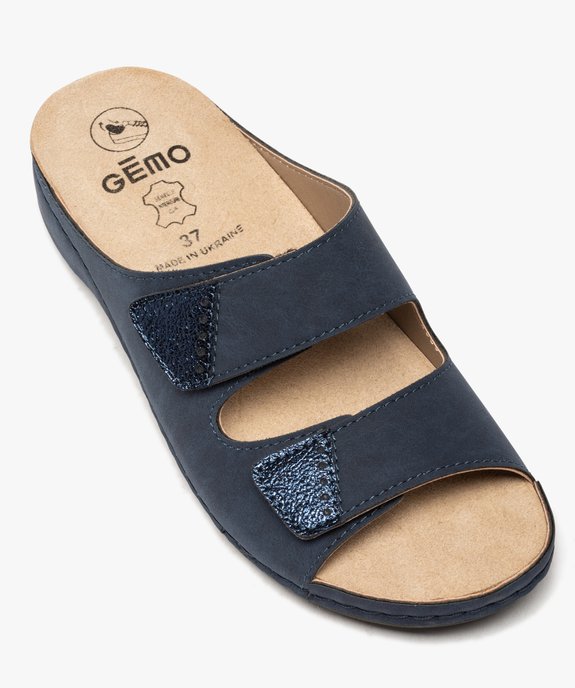 Mules femme confort à brides scratch finitions métallisées vue5 - GEMO (CONFORT) - GEMO