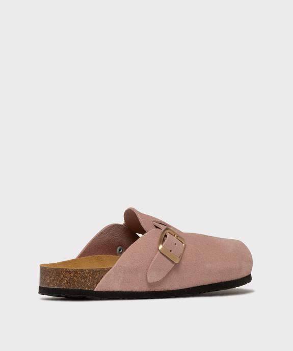 Sabots en cuir suédé avec semelle intérieure anatomique femme vue4 - TANEO GEMO FOR GOOD - GEMO