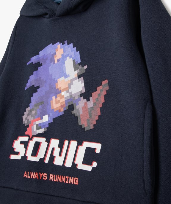 Sweat à capuche en molleton doux imprimé garçon - Sonic vue3 - SONIC - GEMO