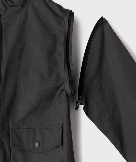 Blouson imperméable à capuche avec manches amovibles garçon vue4 - GEMO (JUNIOR) - GEMO