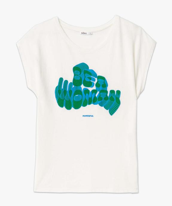 Tee-shirt femme loose à manches courtes et motif 70's vue4 - GEMO 4G FEMME - GEMO