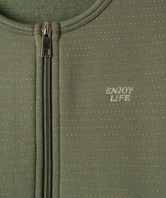 Sweat zippé à col rond avec motifs pailletés fille vue2 - GEMO (ENFANT) - GEMO