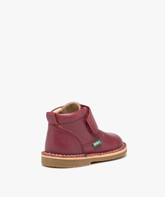 Bottes bébé fille en cuir uni à scratch - Kickers vue4 - KICKERS - GEMO
