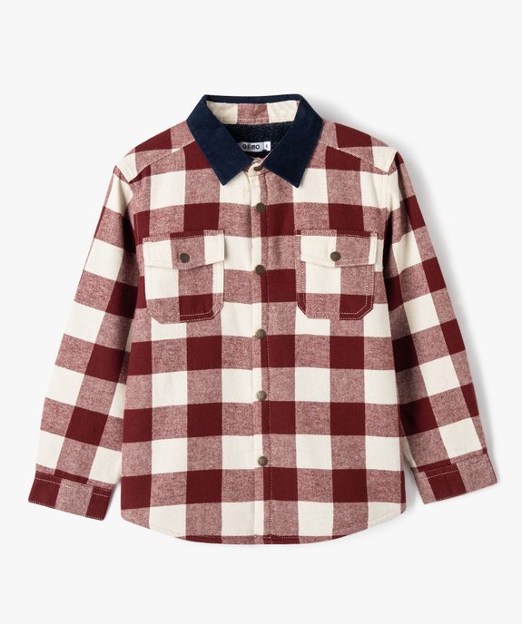 Chemise à carreaux avec doublure sherpa garçon vue1 - GEMO (ENFANT) - GEMO