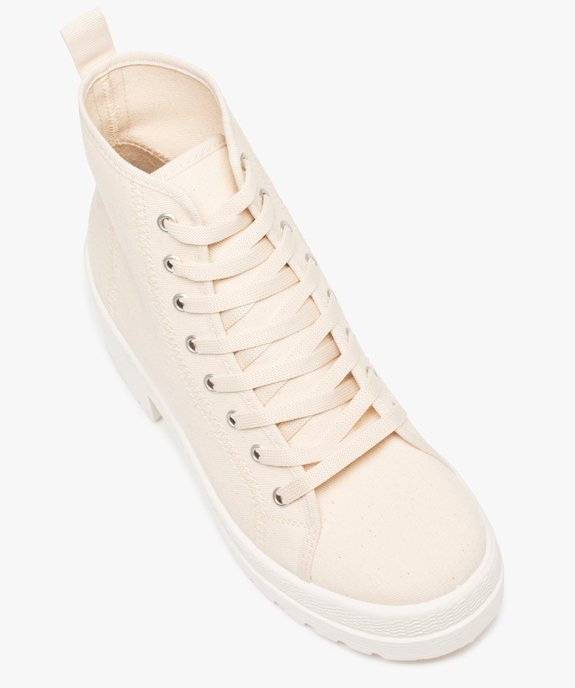 Tennis femme mid-cut en toile unie à talon et semelle crantée vue6 - GEMO (SPORTSWR) - GEMO