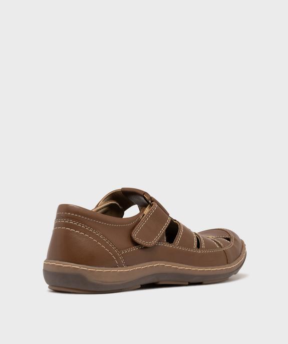 Sandales confort à bouts fermés dessus et semelle intérieure cuir homme vue4 - G'FLEX - GEMO