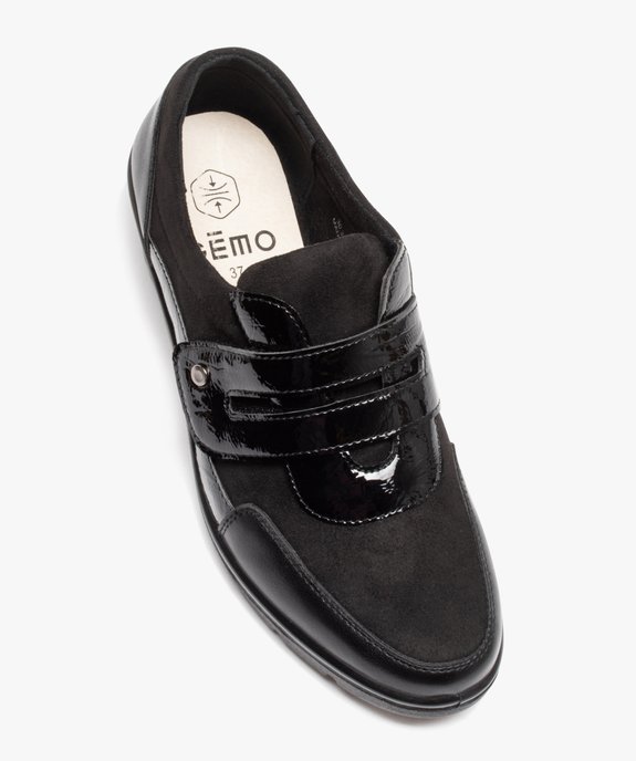 Mocassins femme confort unies à talon compensé et bride vernie vue5 - GEMO (CONFORT) - GEMO