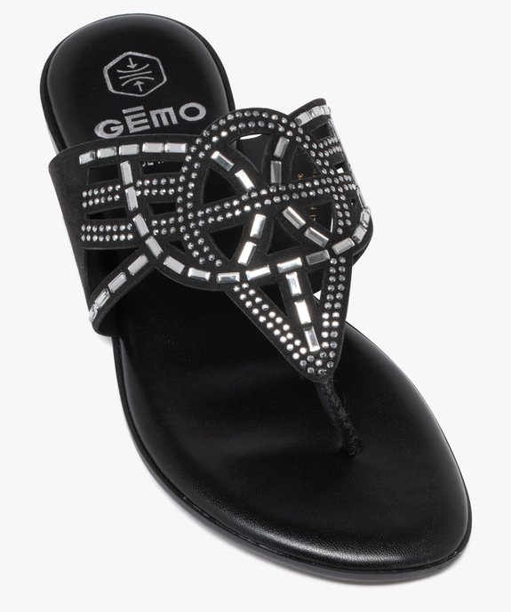 Mules femme à bride entre-doigts fantaisie avec bijoux vue5 - GEMO (CASUAL) - GEMO