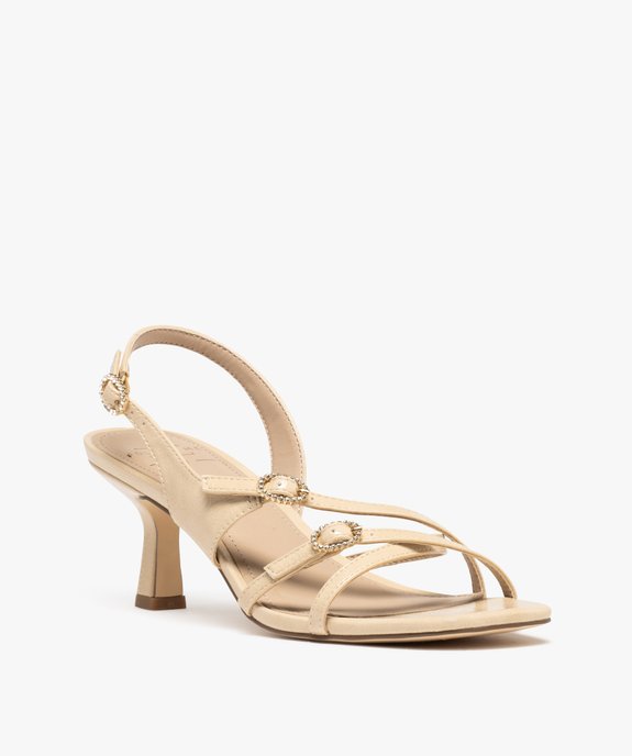 Sandales à talon avec brides et boucles en strass femme vue2 - FOLLOW ME - GEMO
