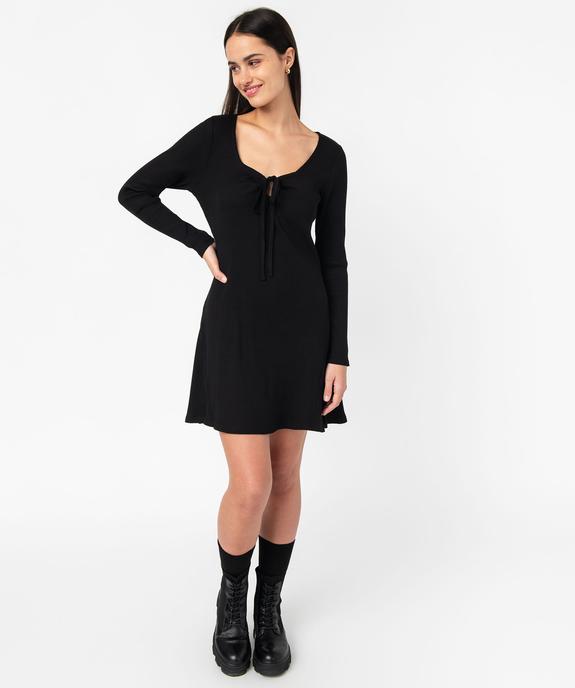 Robe à manches longues avec décolleté fantaisie femme vue5 - GEMO(FEMME PAP) - GEMO