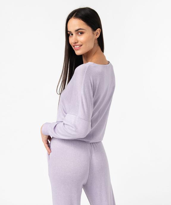 Haut de pyjama à manches chauve-souris femme vue3 - GEMO 4G FEMME - GEMO