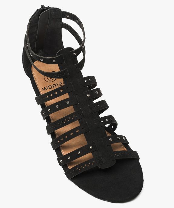 Sandales femme spartiates avec clous métalliques et talon zippé vue5 - GEMO (CASUAL) - GEMO