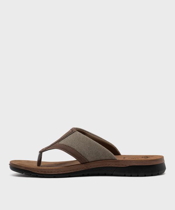 Tongs confort à larges brides homme avec semelle intérieure cuir vue3 - G'FLEX - GEMO