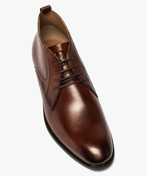 Derbies homme unis chukka boots en cuir – Pierre Cardin vue5 - PIERRE CARDIN DIFFUSION - GEMO