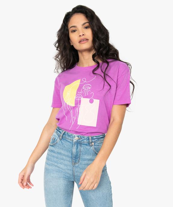 Tee-shirt femme oversize imprimé vue1 - GEMO(FEMME PAP) - GEMO
