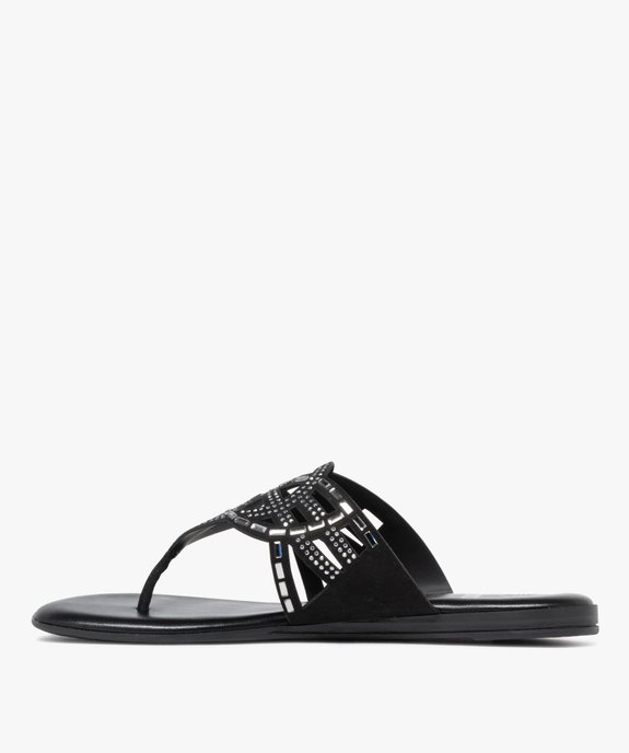 Mules femme à bride entre-doigts fantaisie avec bijoux vue3 - GEMO (CASUAL) - GEMO