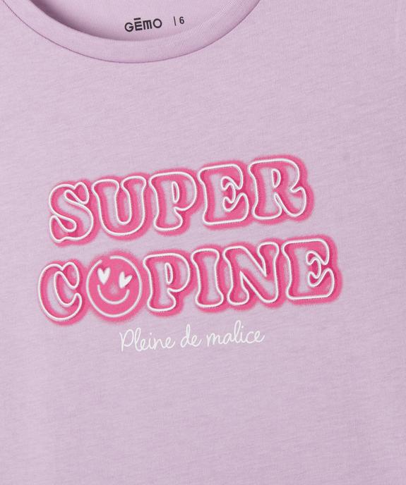 Tee-shirt à manches courtes avec motifs girly fille vue2 - GEMO (ENFANT) - GEMO