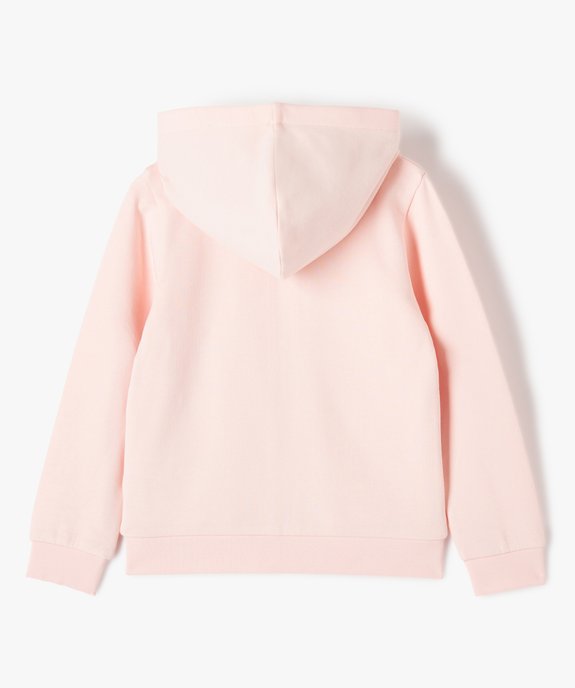 Sweat zippé à capuche intérieur molletonné fille vue4 - GEMO 4G FILLE - GEMO