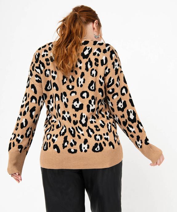 Pull imprimé à col V femme grande taille vue3 - GEMO (G TAILLE) - GEMO